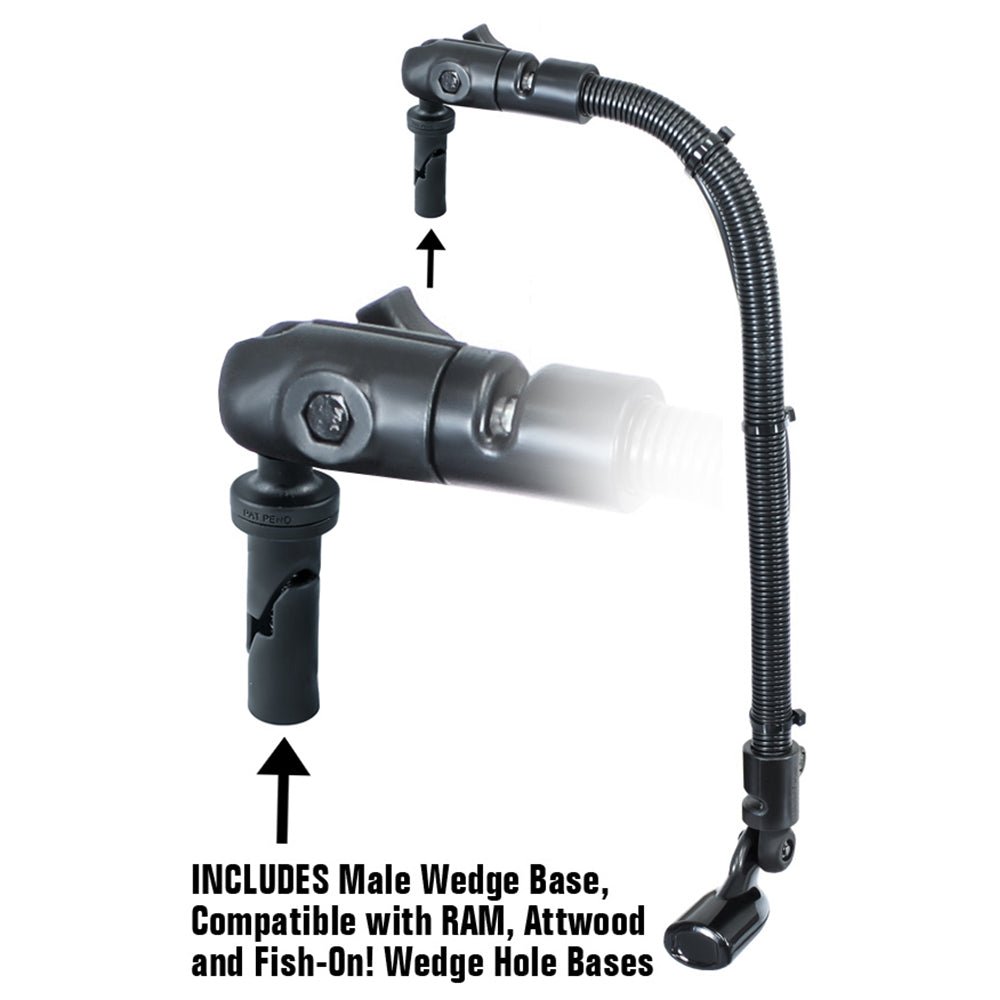 RAM Mount Transducer Arm Mount w/1" Ball Wedge - Compatible w/Scotty/Hobie [RAM-B-316-18-TRA1-354] - Houseboatparts.com