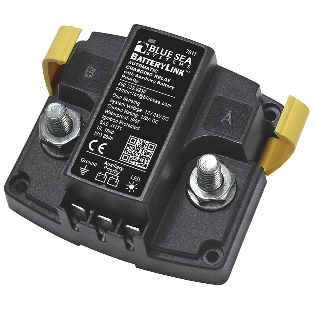 Blue Sea 7611 DC BatteryLink Automatic Charging Relay - 120 Amp w/Auxiliary Battery Charging [7611] - Houseboatparts.com