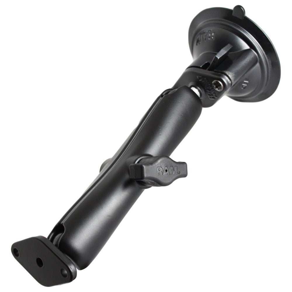 RAM Mount Twist Lock Suction Cup Mount w/Long Double Socket Arm [RAM-B-166U-C] - Houseboatparts.com