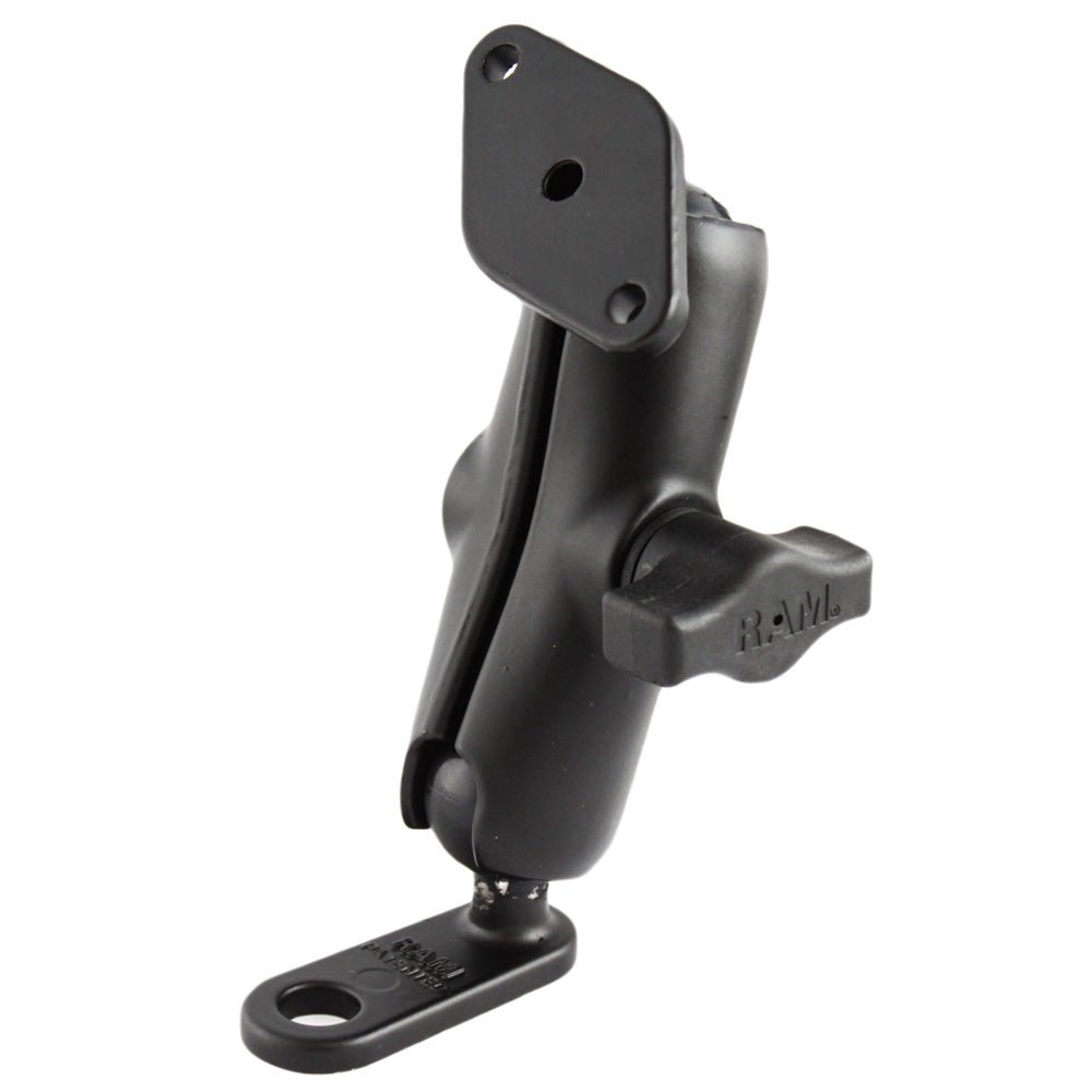 RAM Mount 11mm Flat Base w/Double Socket Arm & Diamond Adapter [RAM-B-179U] - Houseboatparts.com