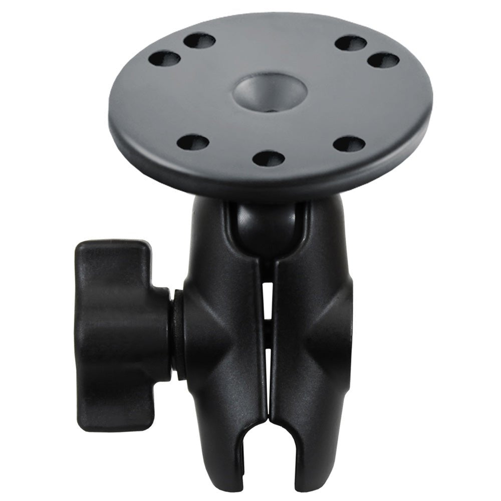 RAM Mount Short Double Socket Arm w/2.5" Round Base [RAM-B-103U-A] - Houseboatparts.com