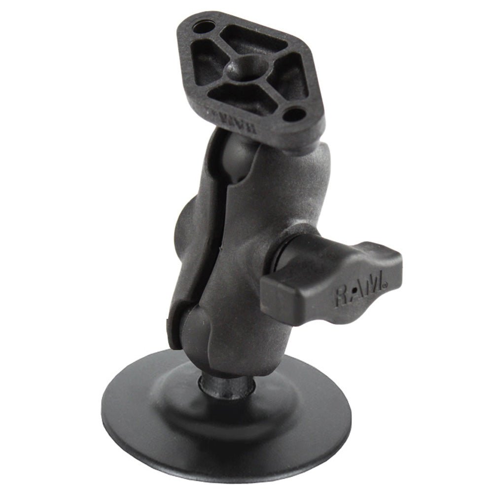 RAM Mount 1" Diameter Ball Mount w/Short Double Socket Arm, 2.5" Flex Adhesive Base & Diamond Base Adapter [RAP-B-378-A-238U] - Houseboatparts.com
