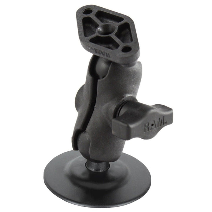 RAM Mount 1" Diameter Ball Mount w/Short Double Socket Arm, 2.5" Flex Adhesive Base & Diamond Base Adapter [RAP-B-378-A-238U] - Houseboatparts.com