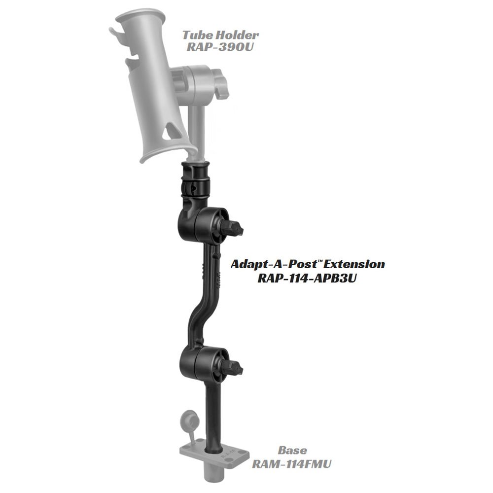 RAM Mount Adjustable Adapt-a-Post 16" Extension Arm [RAP-114-APB3U] - Houseboatparts.com