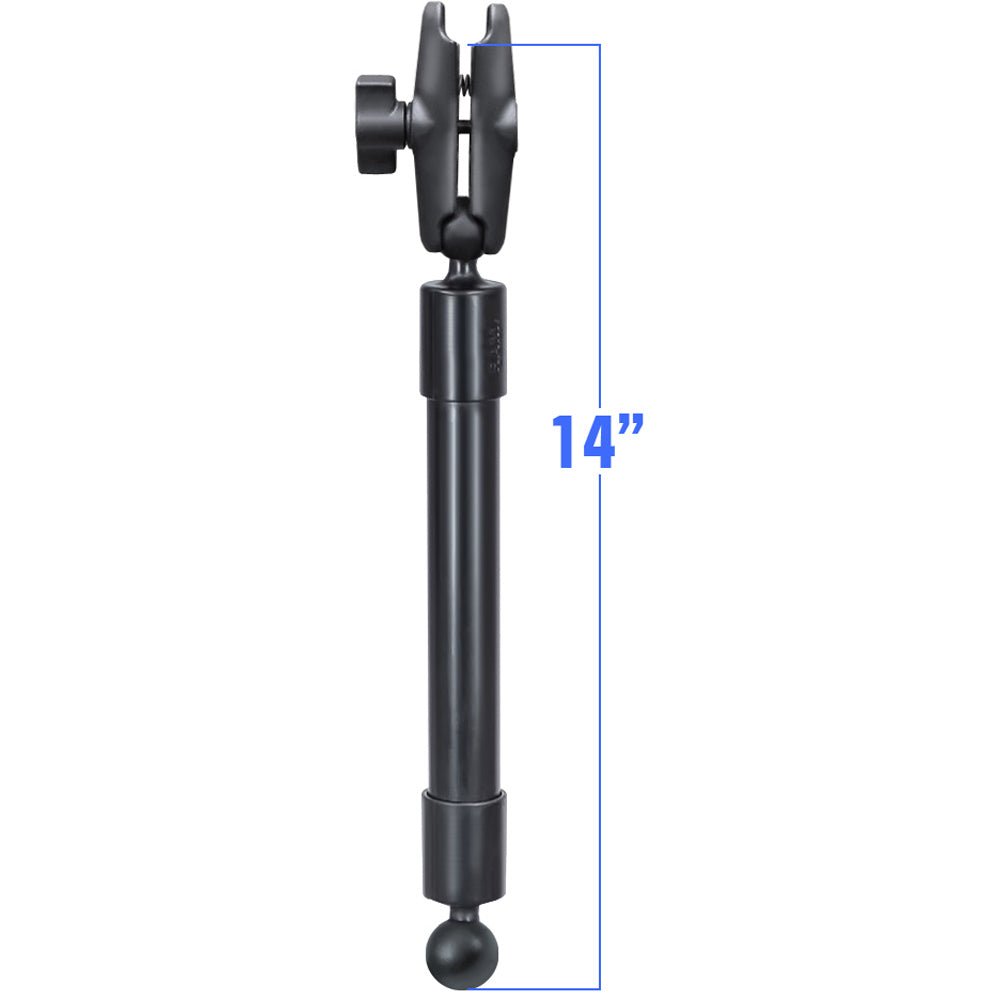 RAM Mount 14" Long Extension Pole w/2 1" Ball Ends and Double Socket Arm [RAP-BB-230-14-201U] - Houseboatparts.com