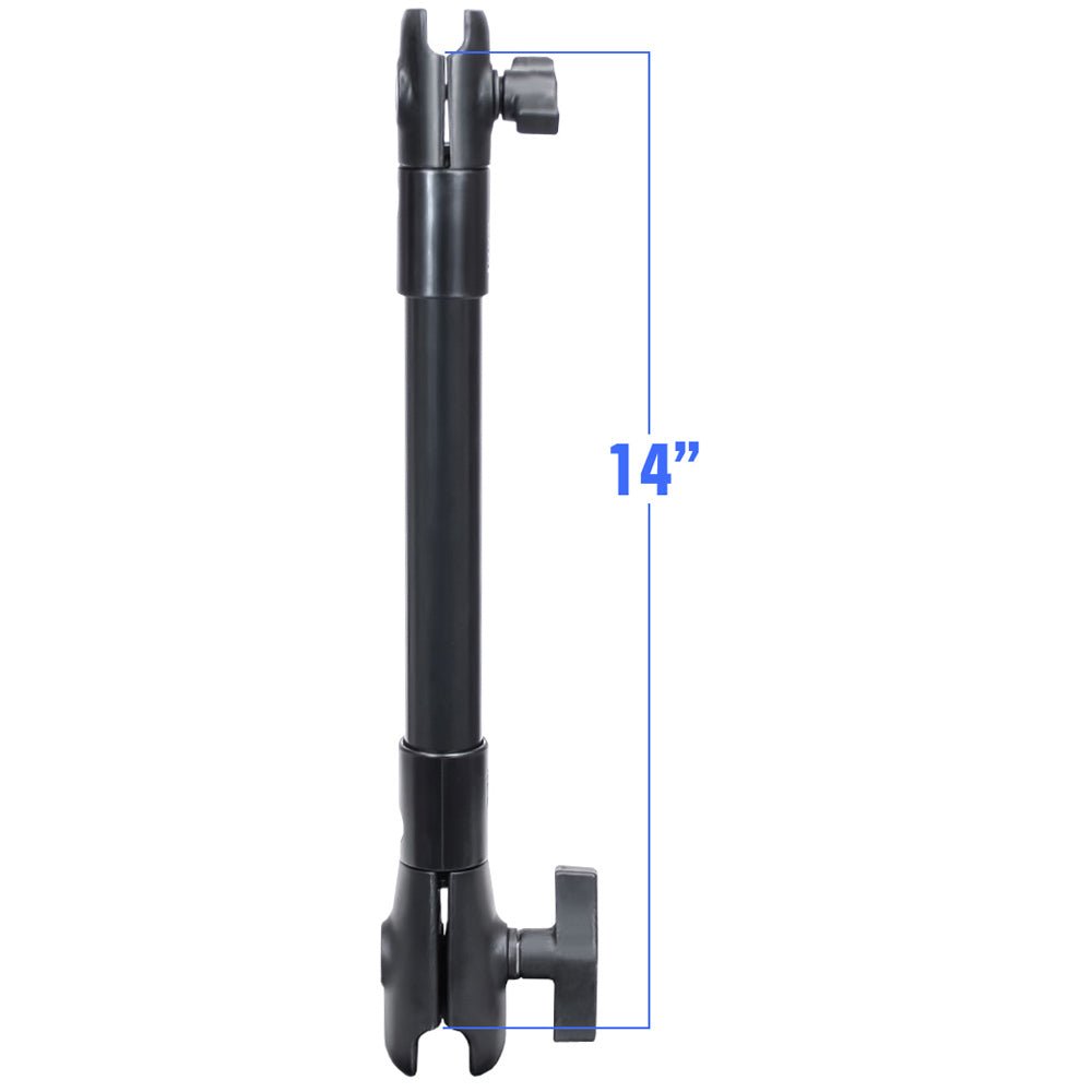 RAM Mount 14" Long Extension Pole w/1" and 1.5" Single Open Socket [RAP-CB-201-14U] - Houseboatparts.com