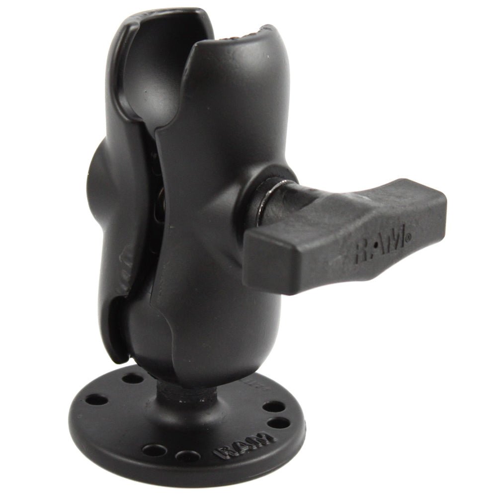 RAM Mount 1.5" Ball Short Arm w/2.5" Round Base [RAM-103U-B] - Houseboatparts.com