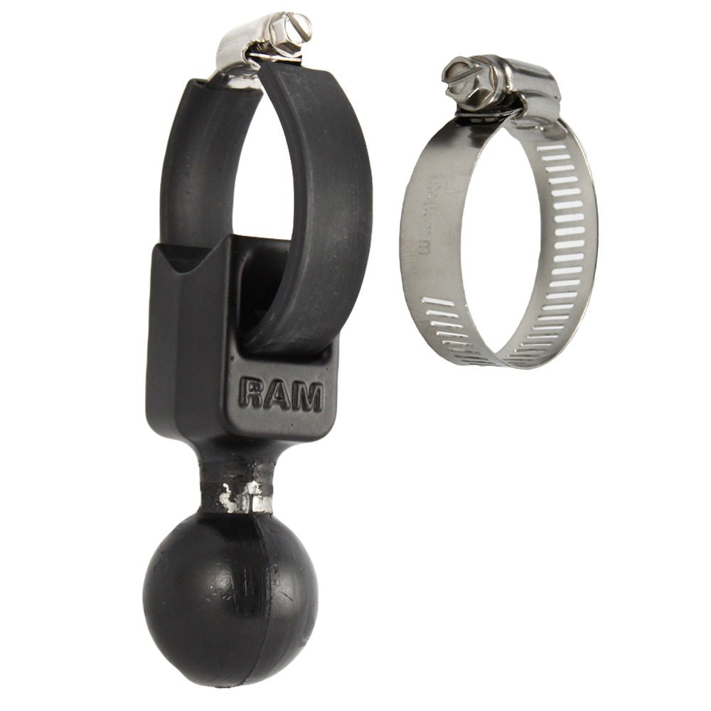 RAM Mount 1.5" Ball Base w/ Strap 0.5" - 2" Diameter [RAM-108B] - Houseboatparts.com