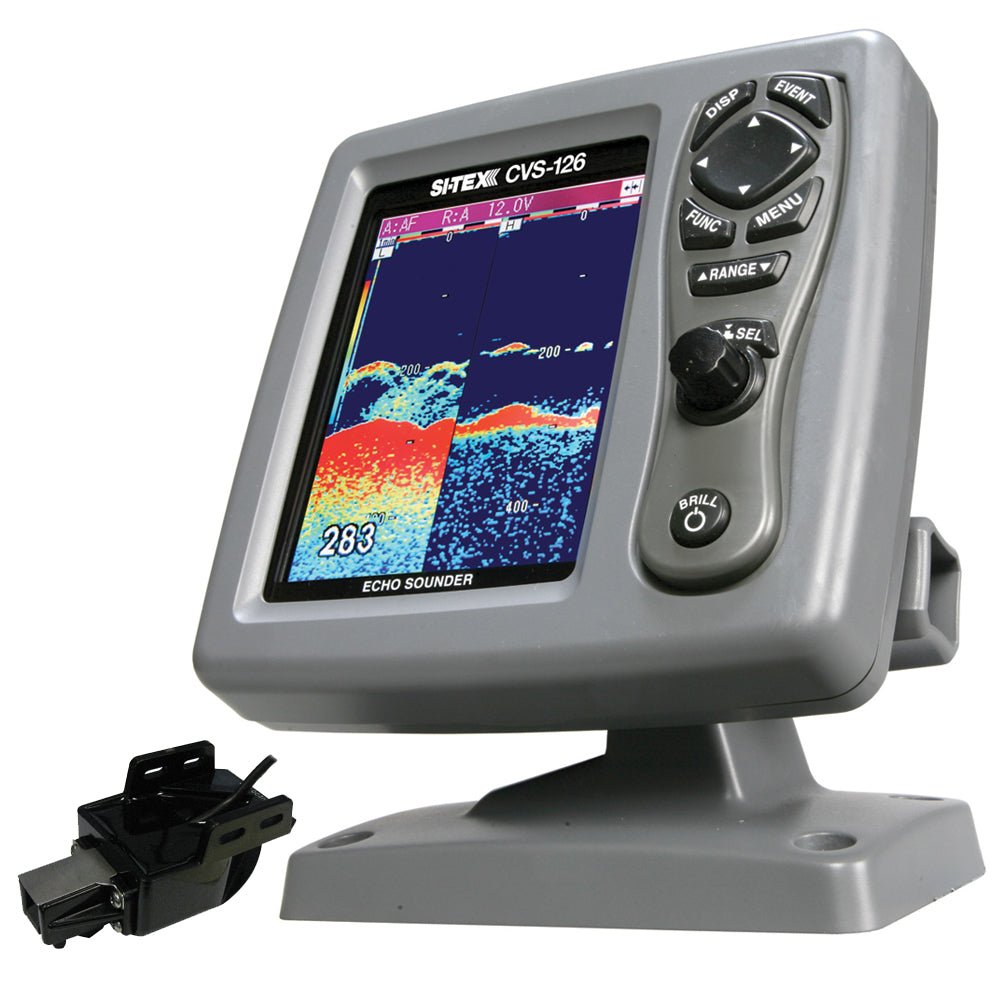 SI-TEX CVS-126 Dual Frequency Color Echo Sounder w/Transom Mount Triducer 250/50/200ST-CX [CVS-126TM] - Houseboatparts.com