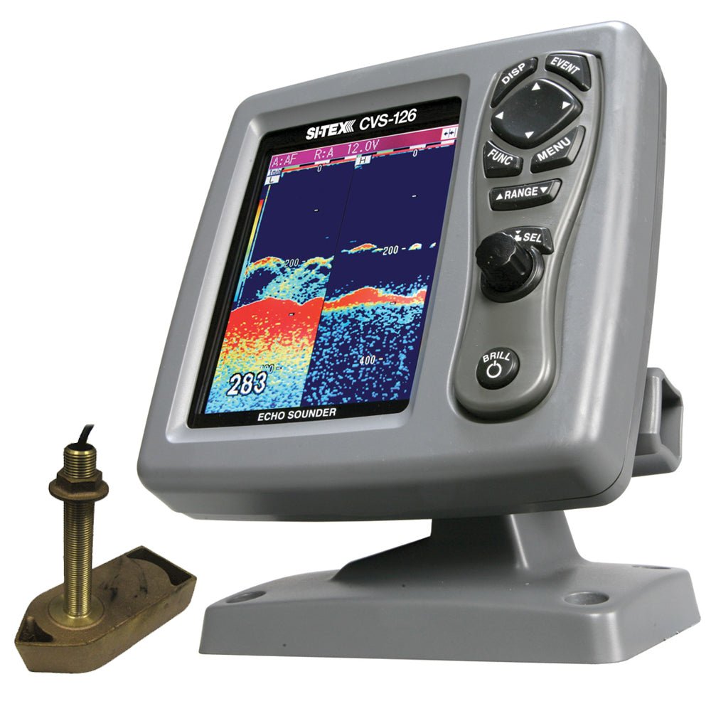 SI-TEX CVS-126 Dual Frequency Color Echo Sounder w/600kW Thru-Hull Tranducer 307/50/200T-CX [CVS-1266TH] - Houseboatparts.com