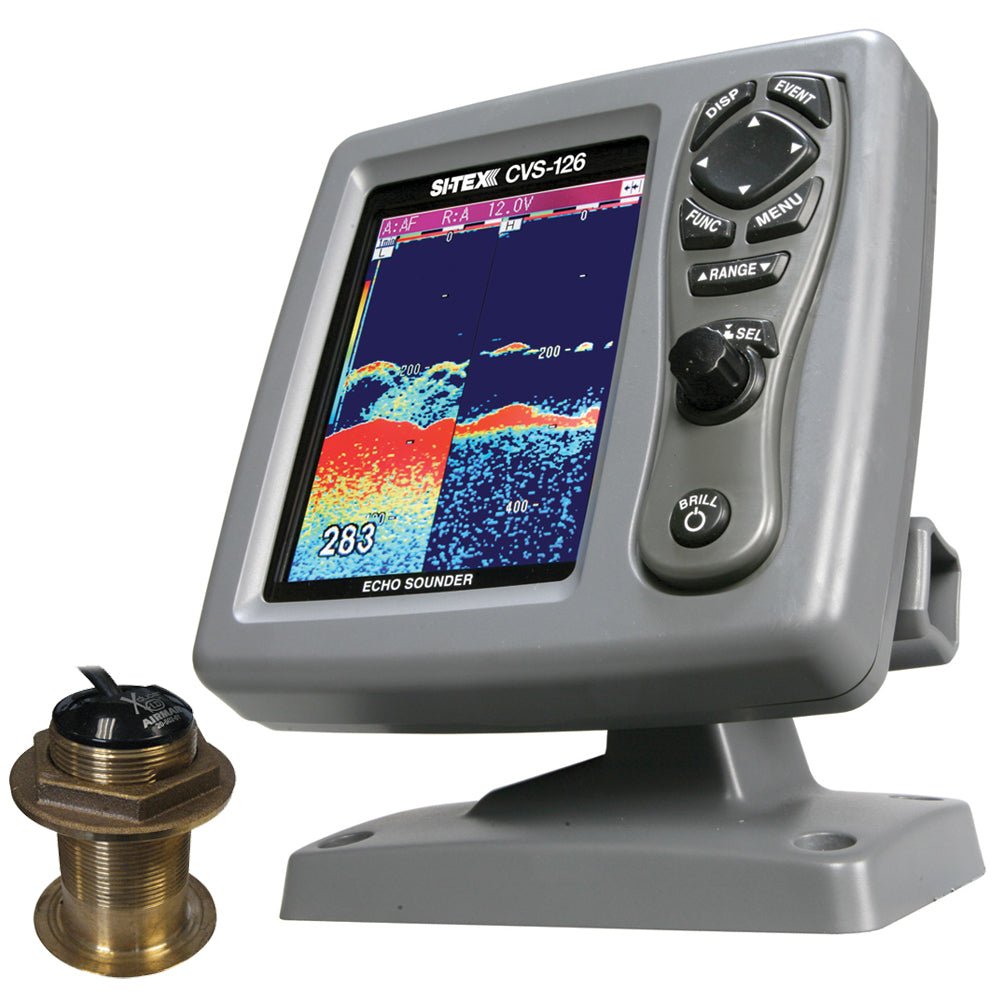 SI-TEX CVS-126 Dual Frequency Color Echo Sounder w/B60 20 Transducer B-60-20-CX [CVS-1266020] - Houseboatparts.com
