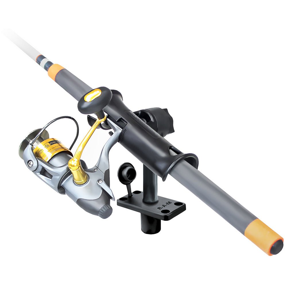 RAM Mount RAM Tube Jr. Fishing Rod Holder w/Standard 6" Length Post Spline & Flush Mounting Base [RAP-390-FU] - Houseboatparts.com