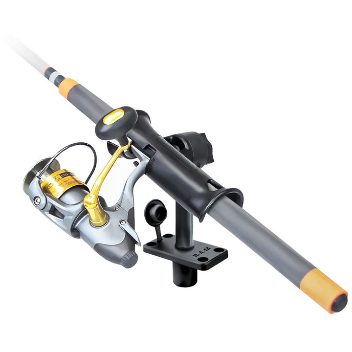 RAM Mount RAM Tube Jr. Fishing Rod Holder w/Standard 6" Length Post Spline & Flush Mounting Base [RAP-390-FU] - Houseboatparts.com