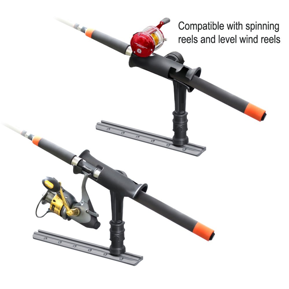 RAM Mount RAM Tube Jr. Rod Holder w/ 4" Post & Adapt-A-Post Track Mounting Base [RAP-390-SAAPU] - Houseboatparts.com