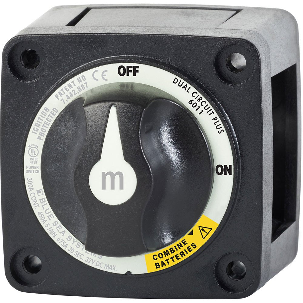 Blue Sea 6011200 m-Series Battery Switch Dual Circuit Plus - Black [6011200] - Houseboatparts.com