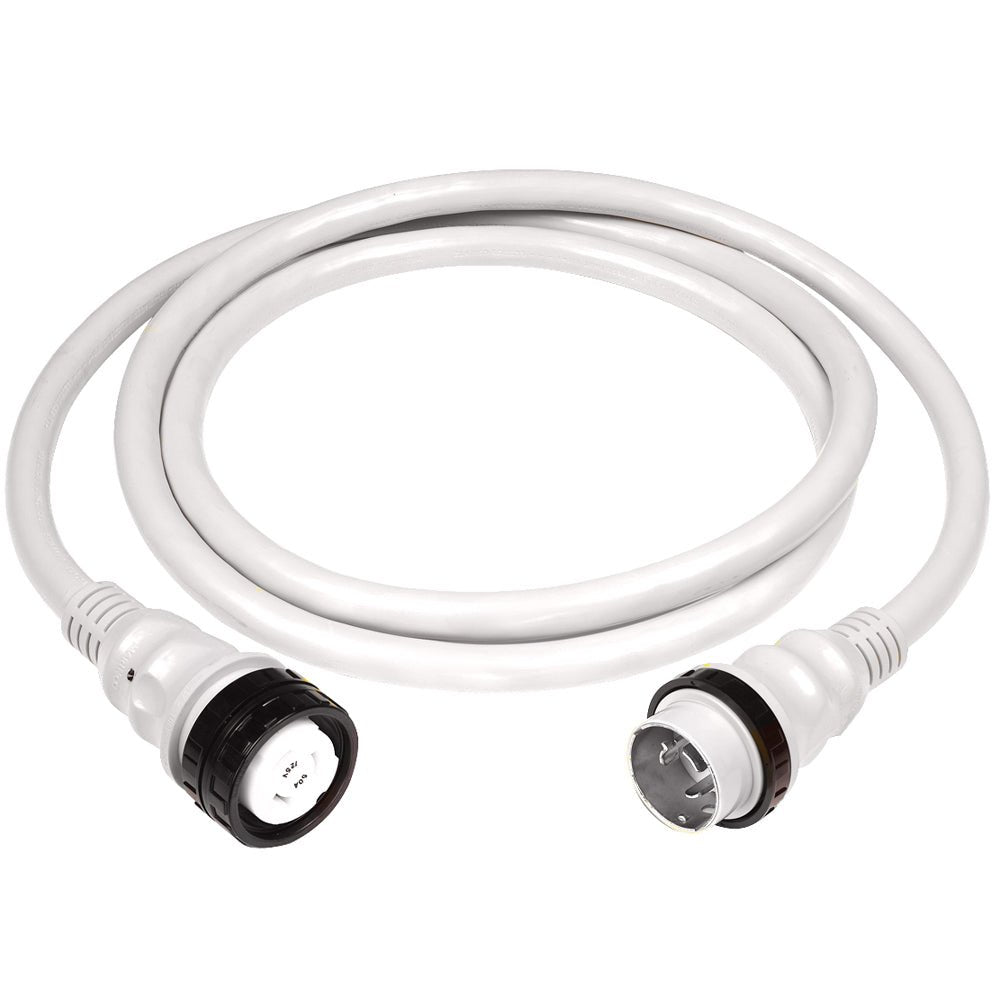 Marinco 50Amp 125/250V Shore Power Cable - 25' - White [6152SPPW-25] - Houseboatparts.com