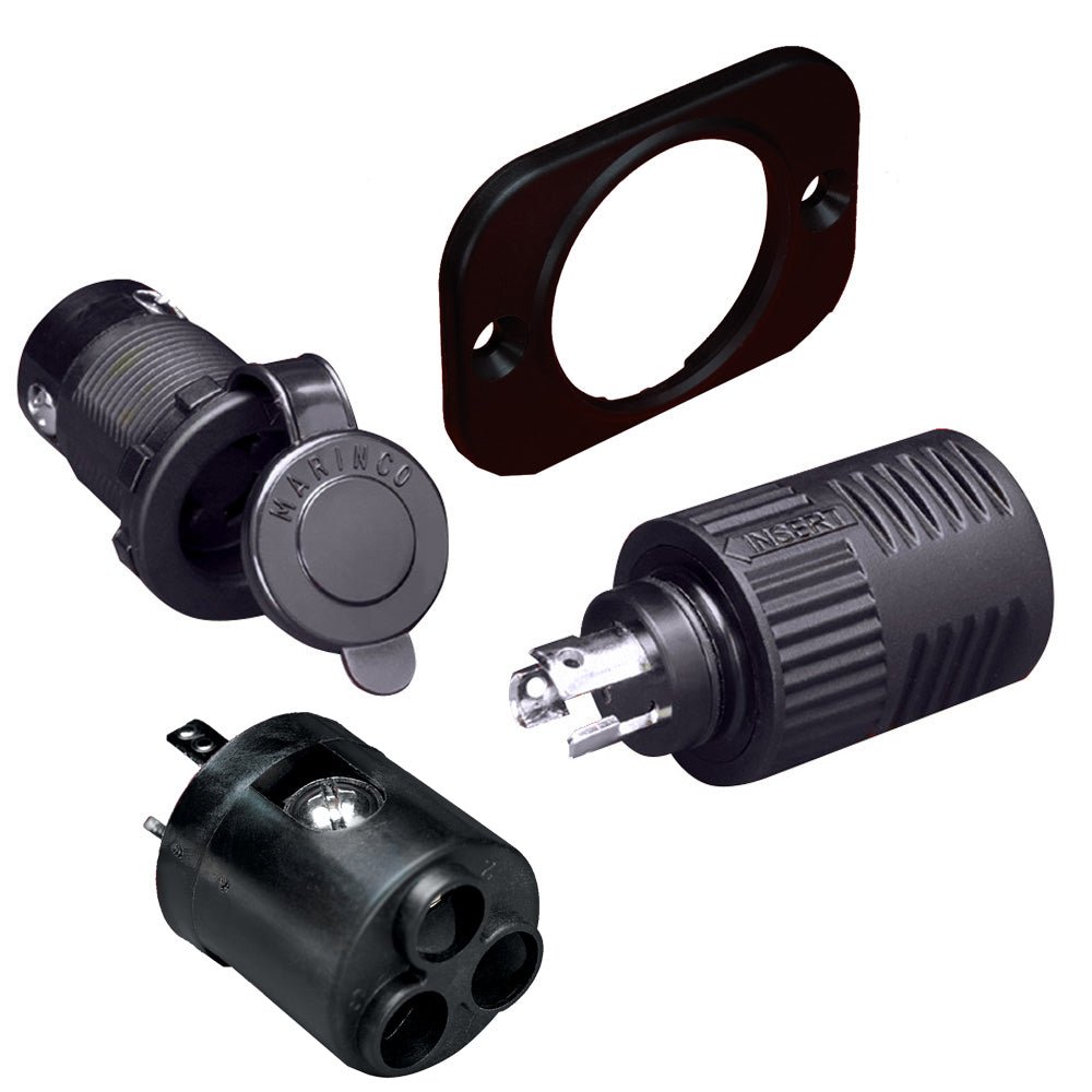 Marinco ConnectPro Charging/Trolling Receptacle, Plug & 6-Guage Adapter [12VCP6] - Houseboatparts.com