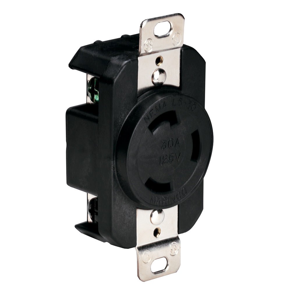 Marinco 305CRRB 125V 30Amp Locking Receptacle - Black [305CRRB] - Houseboatparts.com
