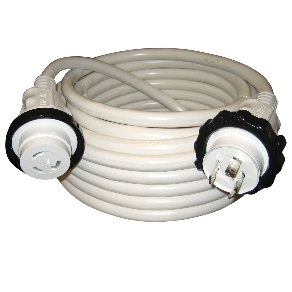 Marinco 30A 125V Molded Standard Cordset - White - 50' [199120] - Houseboatparts.com