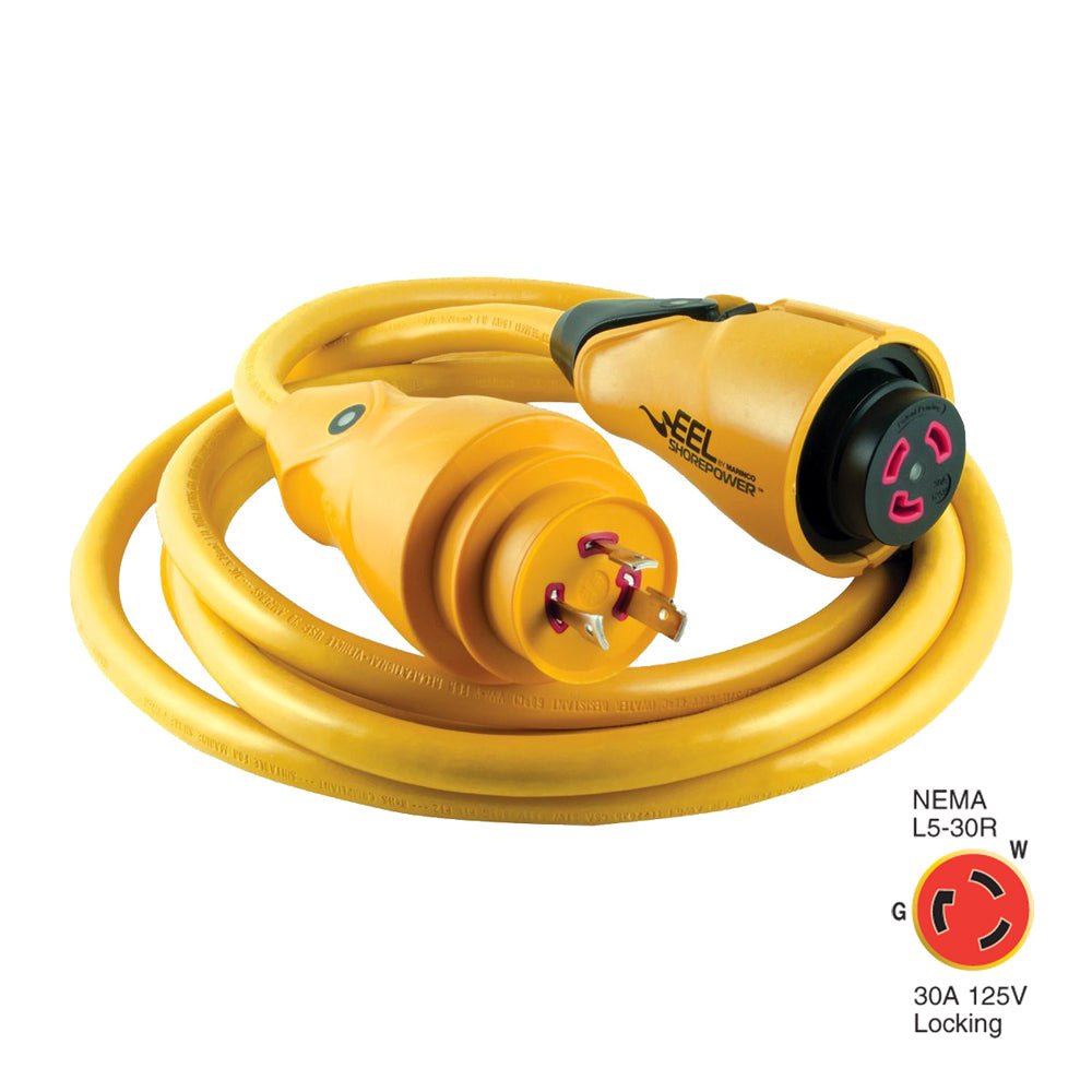 Marinco CS30-12 EEL 30A 125V Shore Power Cordset - 12' - Yellow [CS30-12] - Houseboatparts.com