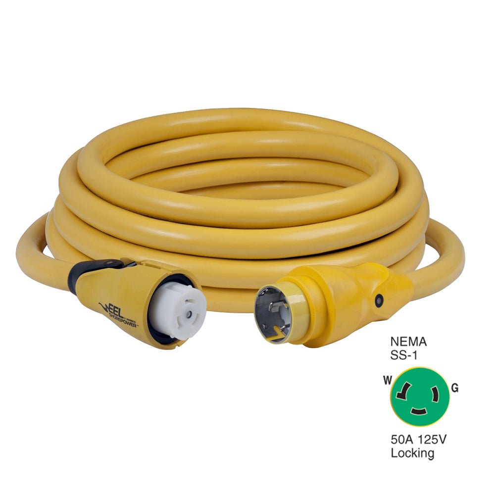 Marinco CS503-25 EEL 50A 125V Shore Power Cordset - 25' - Yellow [CS503-25] - Houseboatparts.com