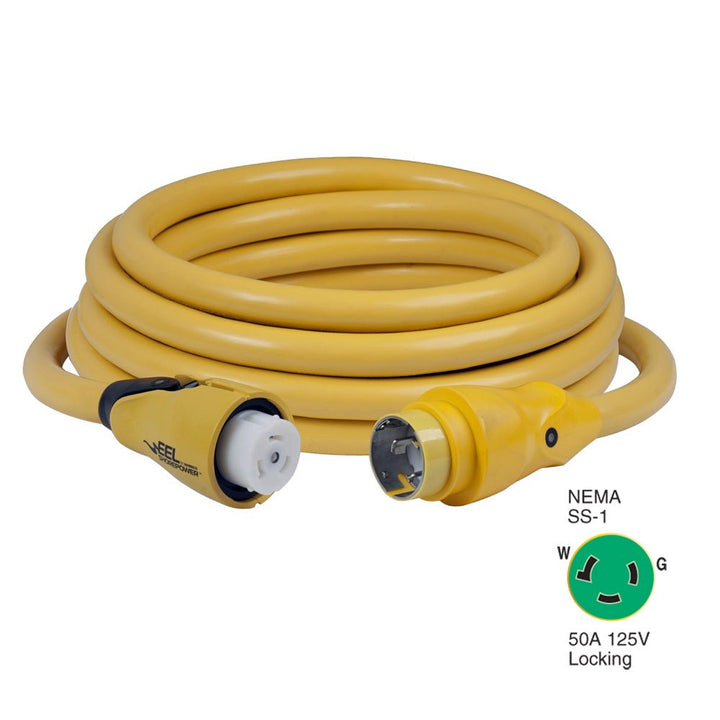 Marinco CS503-25 EEL 50A 125V Shore Power Cordset - 25' - Yellow [CS503-25] - Houseboatparts.com