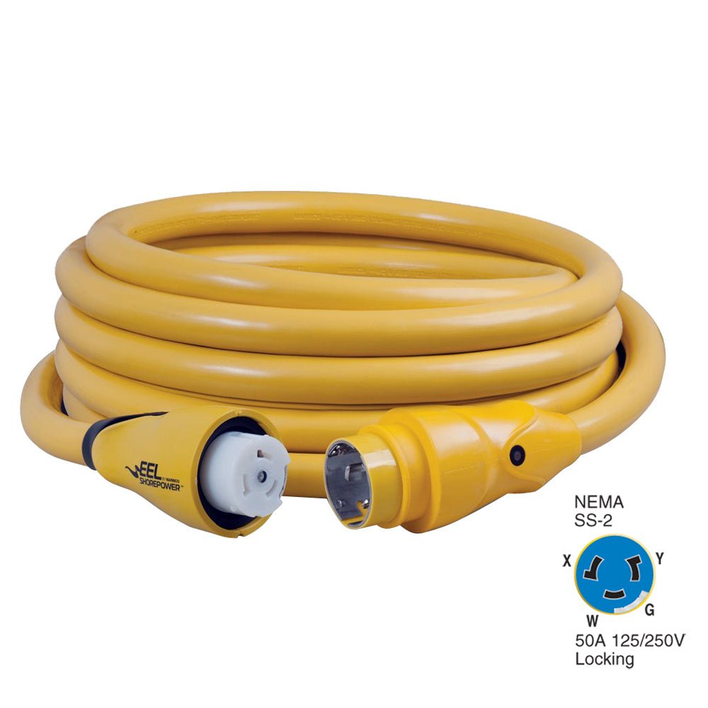 Marinco CS504-25 EEL 50A 125V/250V Shore Power Cordset - 25' - Yellow [CS504-25] - Houseboatparts.com