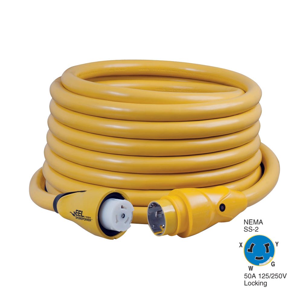 Marinco CS504-50 EEL 50A 125V/250V Shore Power Cordset - 50' - Yellow [CS504-50] - Houseboatparts.com