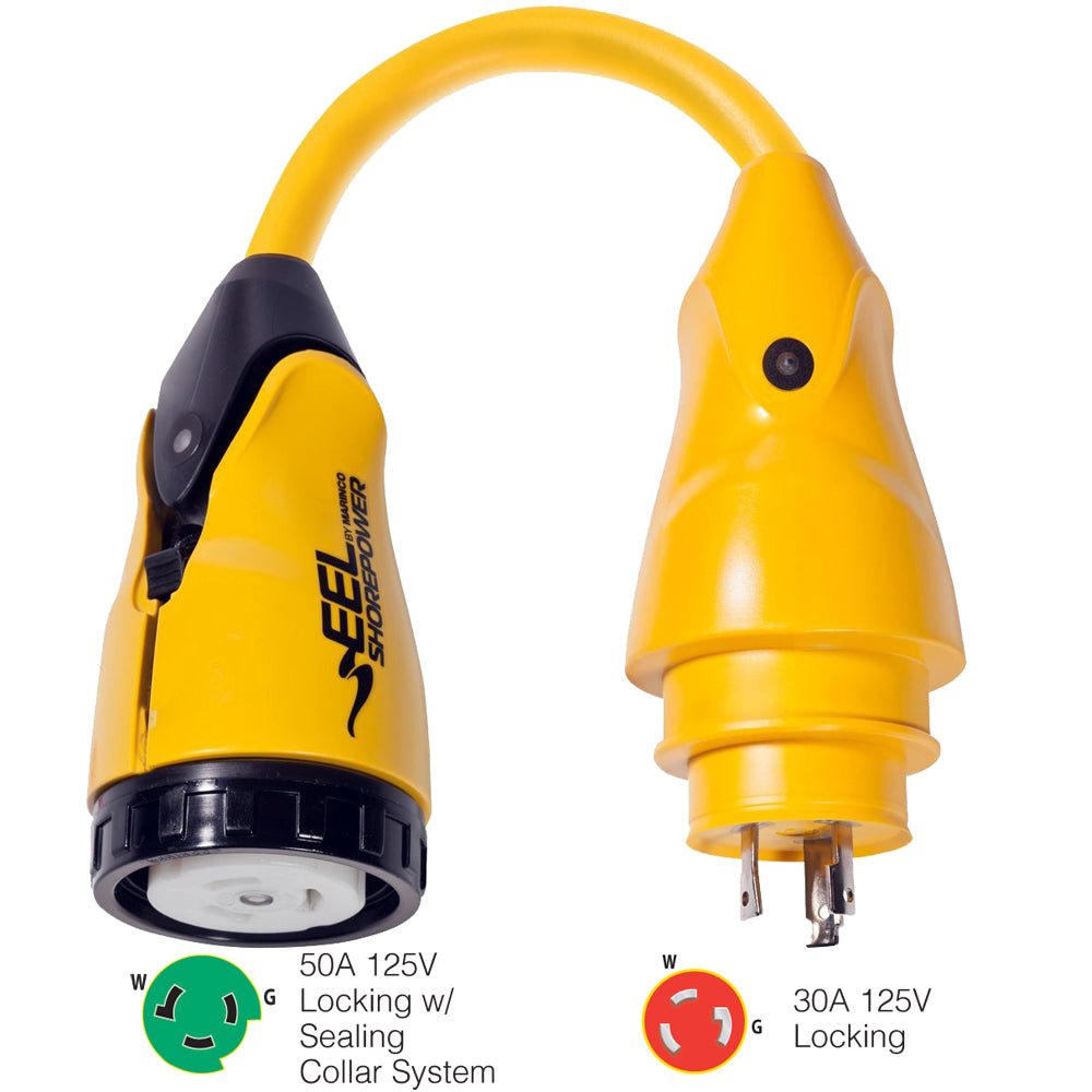 Marinco P30-503 EEL 50A-125V Female to 30A-125V Male Pigtail Adapter - Yellow [P30-503] - Houseboatparts.com