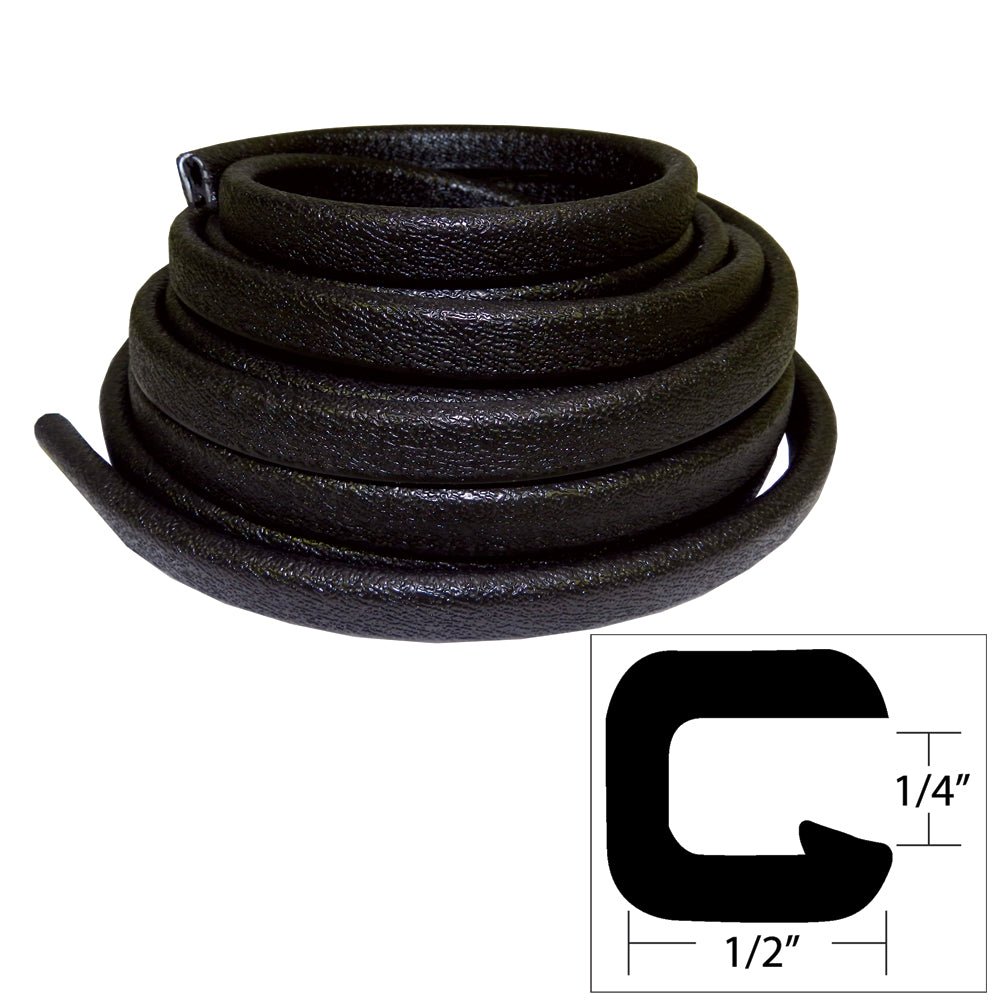 TACO Flexible Vinyl Trim - 1/4" Opening x 1/2"W x 25'L - Black [V30-1008B25-1] - Houseboatparts.com