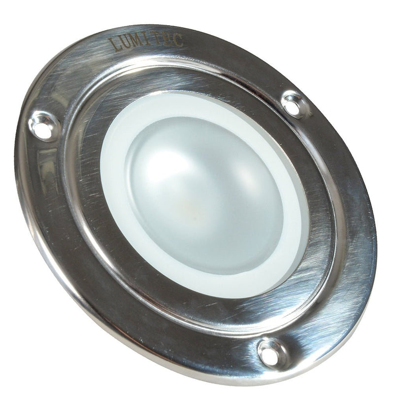 Lumitec Shadow - Flush Mount Down Light - Polished SS Finish - 4-Color White/Red/Blue/Purple Non-Dimming [114110] - Houseboatparts.com