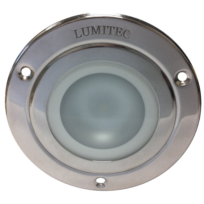 Lumitec Shadow - Flush Mount Down Light - Polished SS Finish - 4-Color White/Red/Blue/Purple Non-Dimming [114110] - Houseboatparts.com