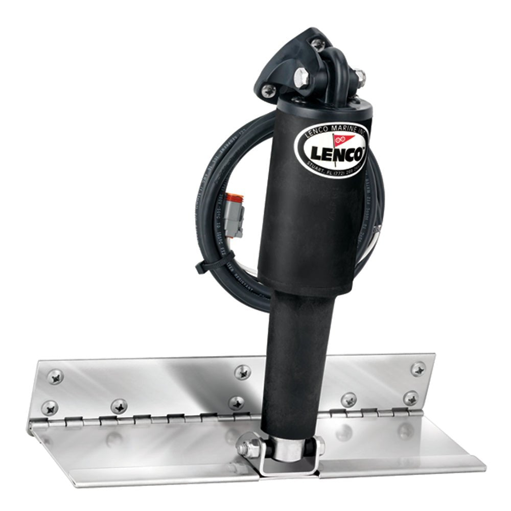 Lenco 4" x 12" Limited Space Trim Tab Kit w/o Switch Kit 12V - Electro-Polished - Short Actuator [15088-101] - Houseboatparts.com