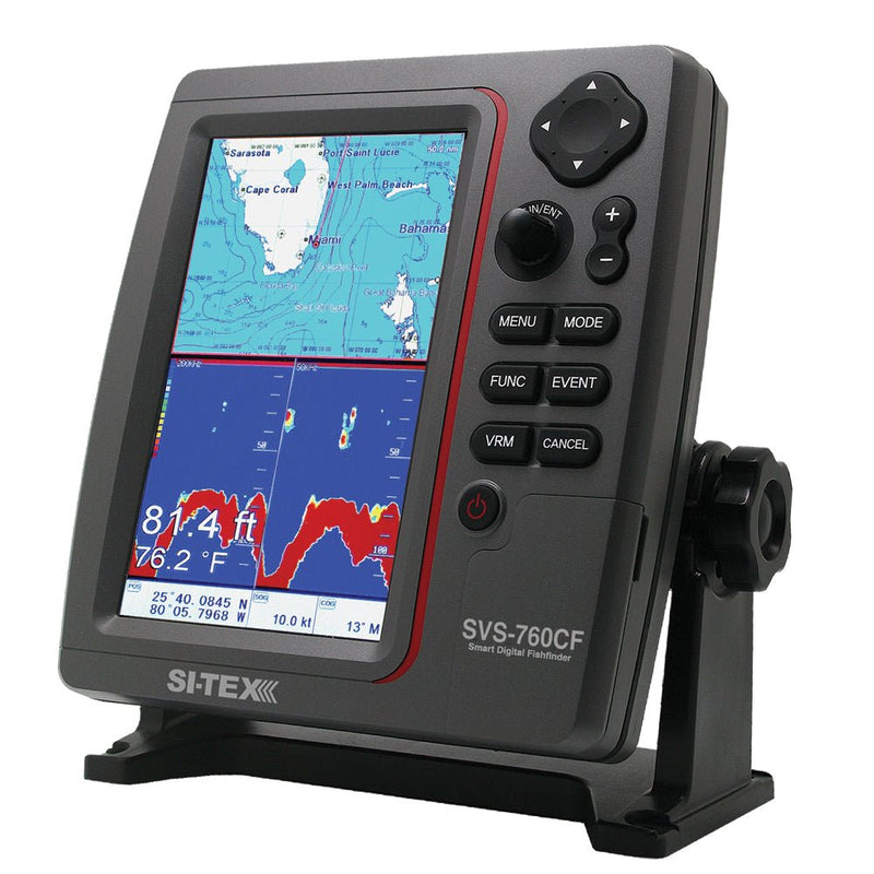 SI-TEX SVS-760CF Dual Frequency Chartplotter/Sounder w/ C-Map 4D Chart [SVS-760CF] - Houseboatparts.com