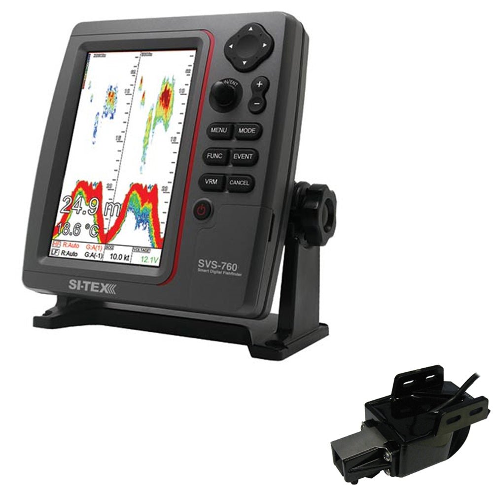 SI-TEX SVS-760 Dual Frequency Sounder 600W Kit w/Transom Mount Triducer [SVS-760TM] - Houseboatparts.com