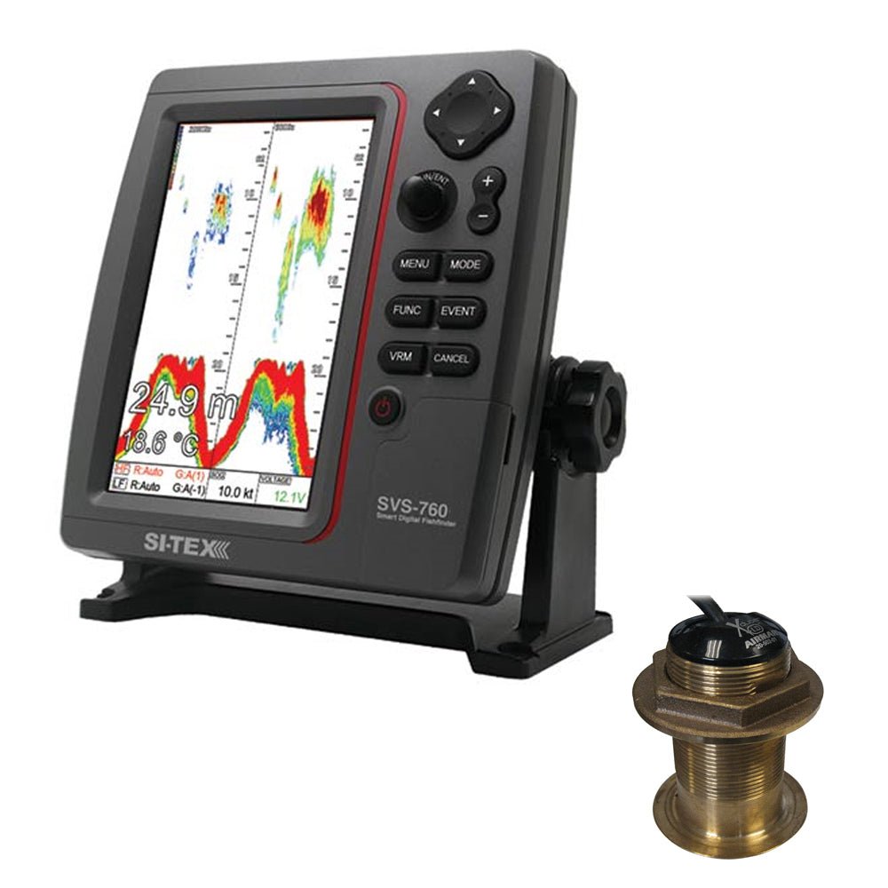 SI-TEX SVS-760 Dual Frequency Sounder 600W Kit w/Bronze 12 Degree Transducer [SVS-760B60-12] - Houseboatparts.com