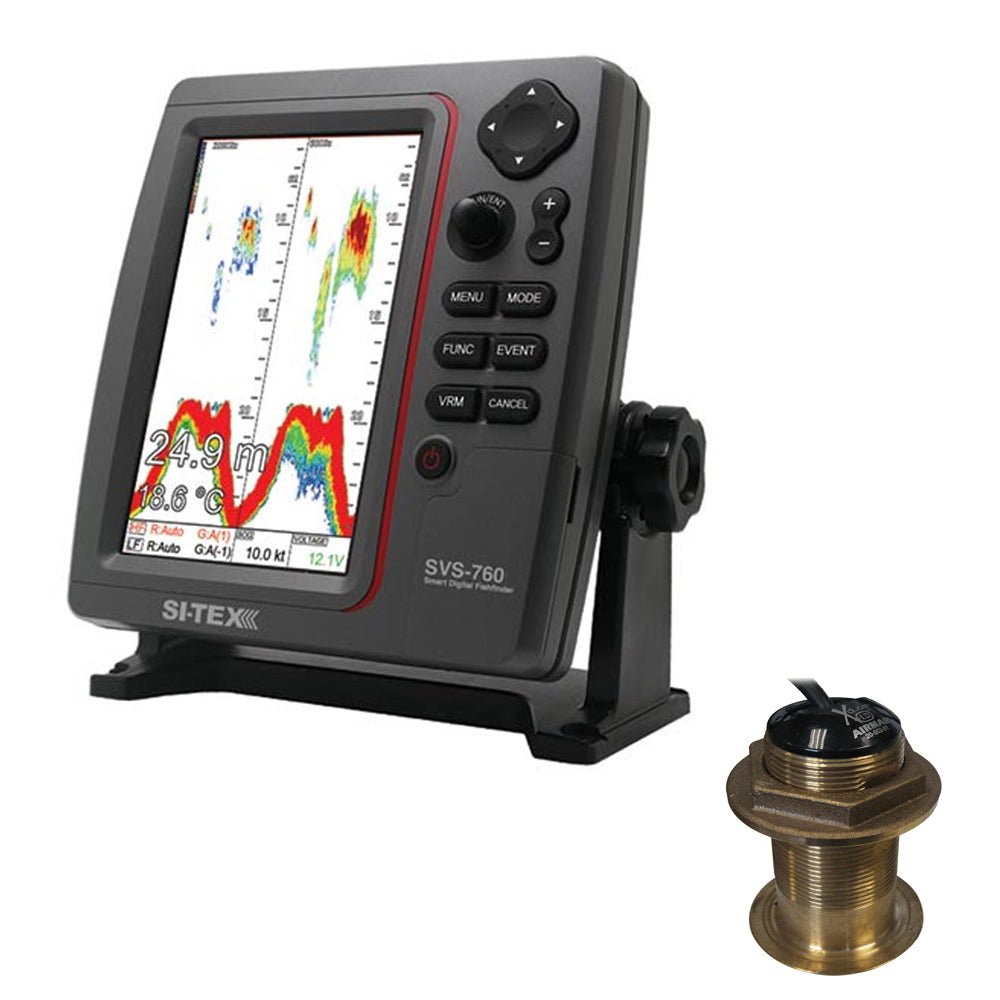 SI-TEX SVS-760 Dual Frequency Sounder 600W Kit w/Bronze 20 Degree Transducer [SVS-760B60-20] - Houseboatparts.com