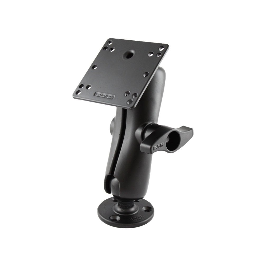 RAM Mount 4.75" Square Base VESA 75mm & 100mm Hole Patterns w/Surface Mount - 2.25" Rubber Ball "D" Size [RAM-D-101U-246] - Houseboatparts.com