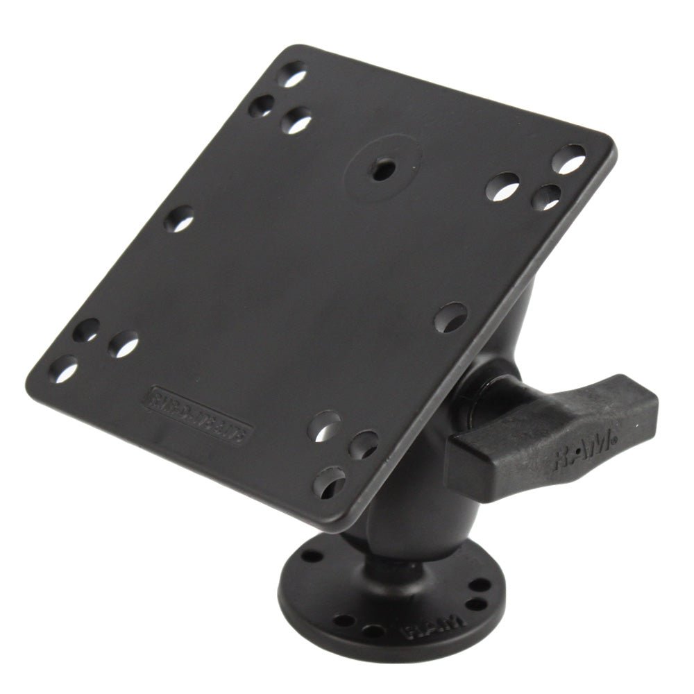 RAM Mount 4.75" Square Base VESA Plate 75mm and 100mm Hole Patterns w/Short Arm Surface Mount [RAM-101U-B-246] - Houseboatparts.com