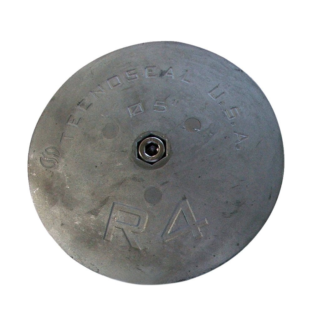 Tecnoseal R4 Rudder Anode - Zinc - 5" Diameter x 5/8" Thickness [R4] - Houseboatparts.com