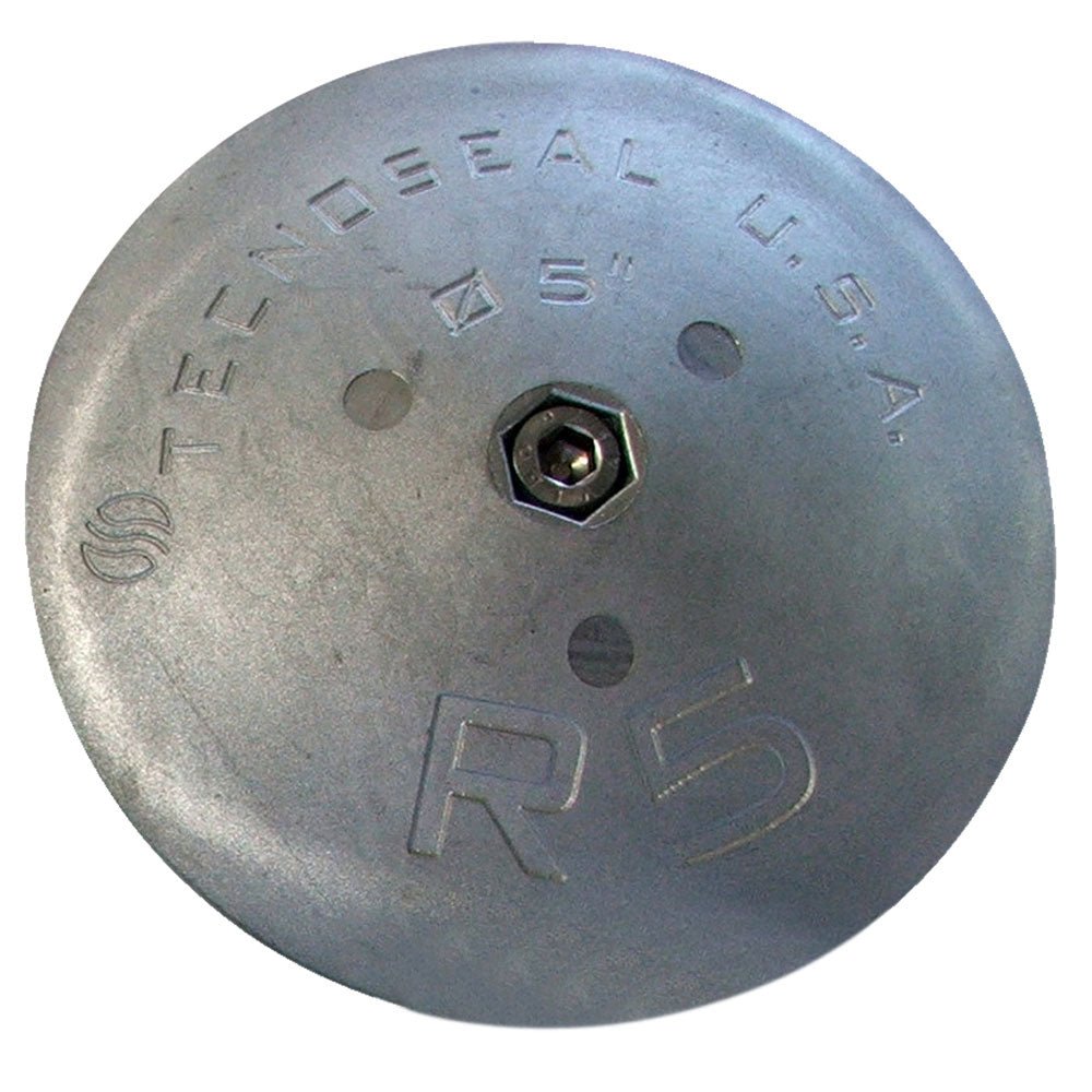 Tecnoseal R5 Rudder Anode - Zinc - 5" Diameter x 7/8" Thickness [R5] - Houseboatparts.com