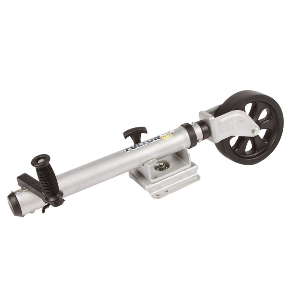 Fulton XLT 1500 lbs. Swing Away Bolt-On Jack w/12" Travel & 8" Poly Wheel - Sharkskin Finish [141133] - Houseboatparts.com