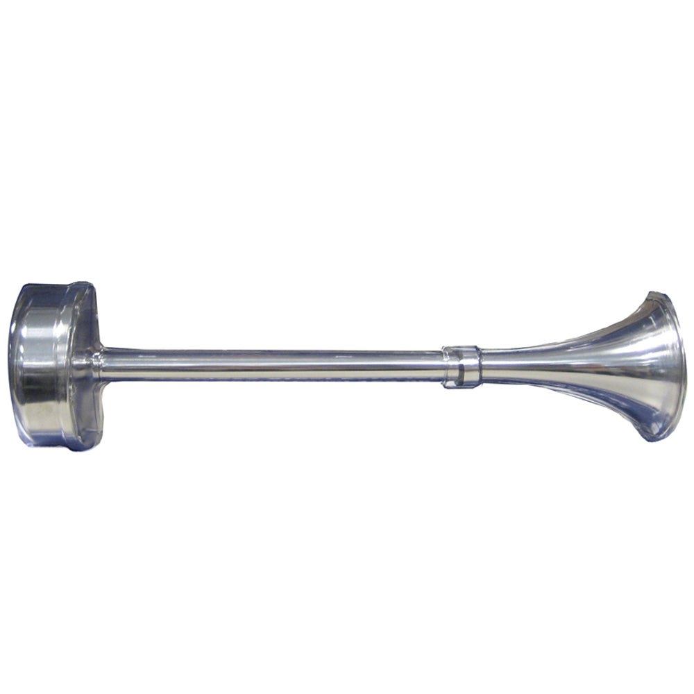 Schmitt Marine Standard Single Trumpet Horn - 12V - Stainless Exterior [10025] - Houseboatparts.com