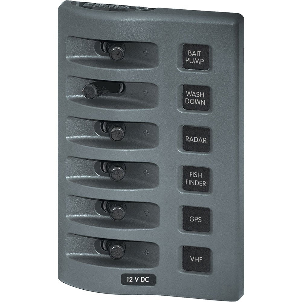 Blue Sea 4307 WeatherDeck 12V DC Waterproof Switch Panel - 6 Position [4307] - Houseboatparts.com