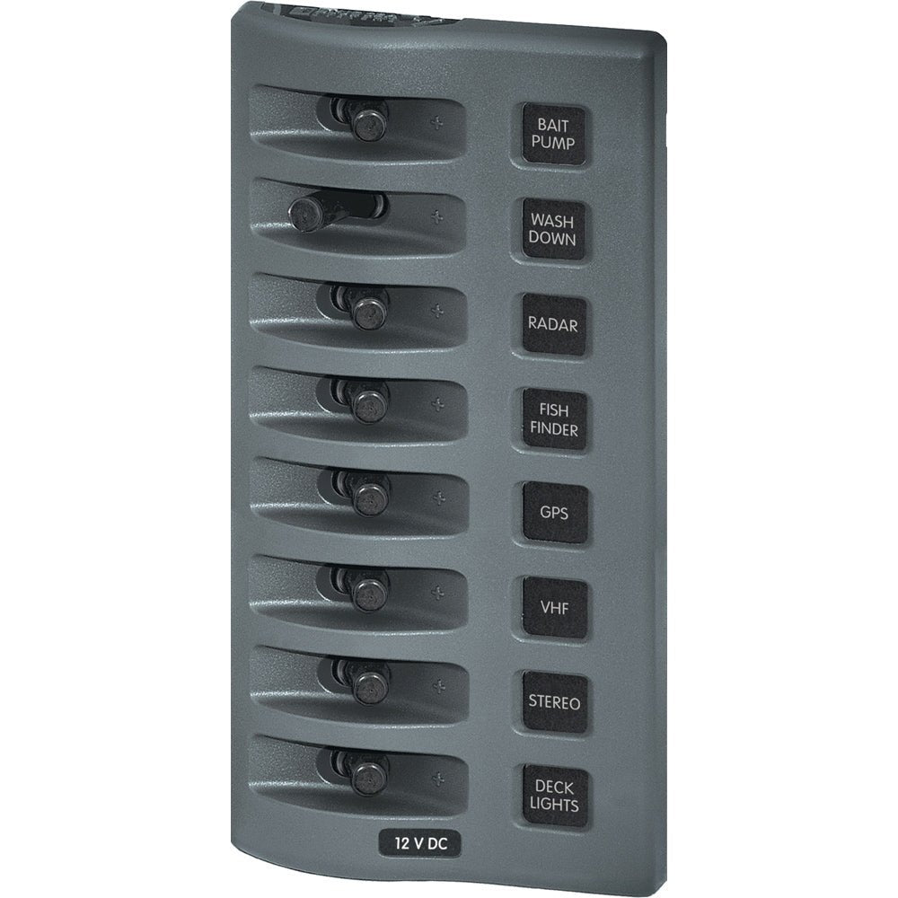 Blue Sea 4309 WeatherDeck 12V DC Waterproof Switch Panel - 8 Position [4309] - Houseboatparts.com