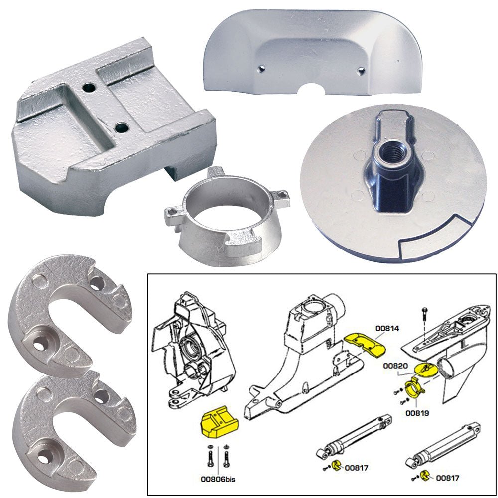 Tecnoseal Anode Kit w/Hardware - Mercury Alpha 1 Gen 2 - Zinc [20801] - Houseboatparts.com