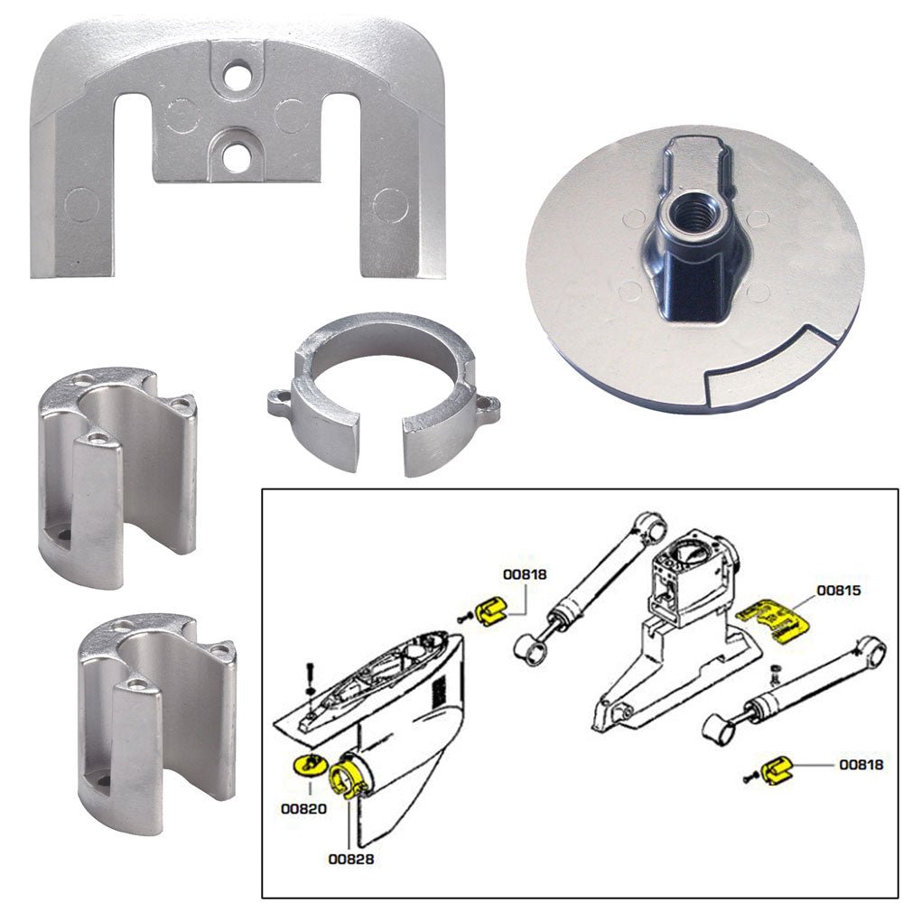 Tecnoseal Anode Kit w/Hardware - Mercury Bravo 1 - Zinc [20803] - Houseboatparts.com