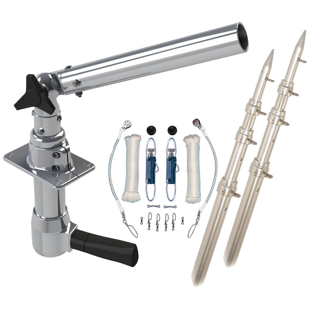 Rupp Revolution Top Gun Package w/18' Poles & Complete Single Line Rigging Kit w/Klickers Release Clips [REV-TPGN-18T] - Houseboatparts.com