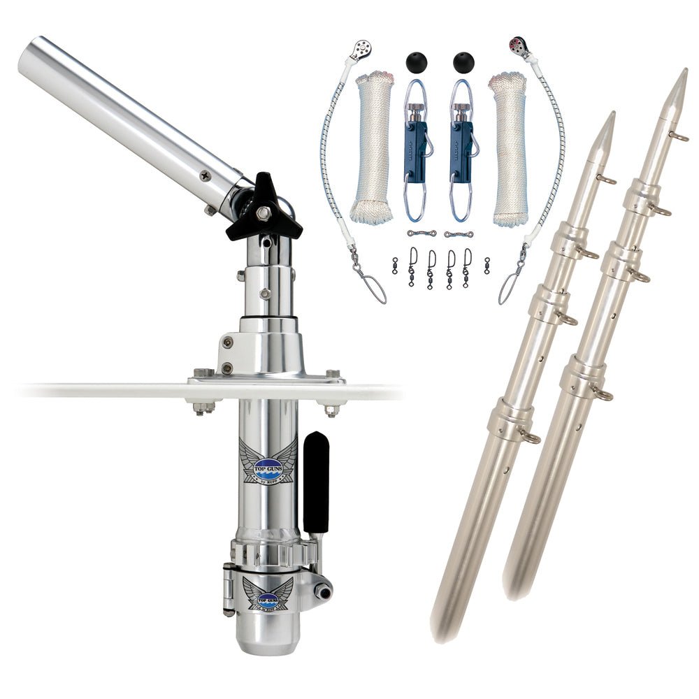 Rupp Classic Top Gun Outrigger Kit w/15' Poles & Complete Single Line Rigging Kit w/Klickers Release Clips [RAD-TPGN-15T] - Houseboatparts.com