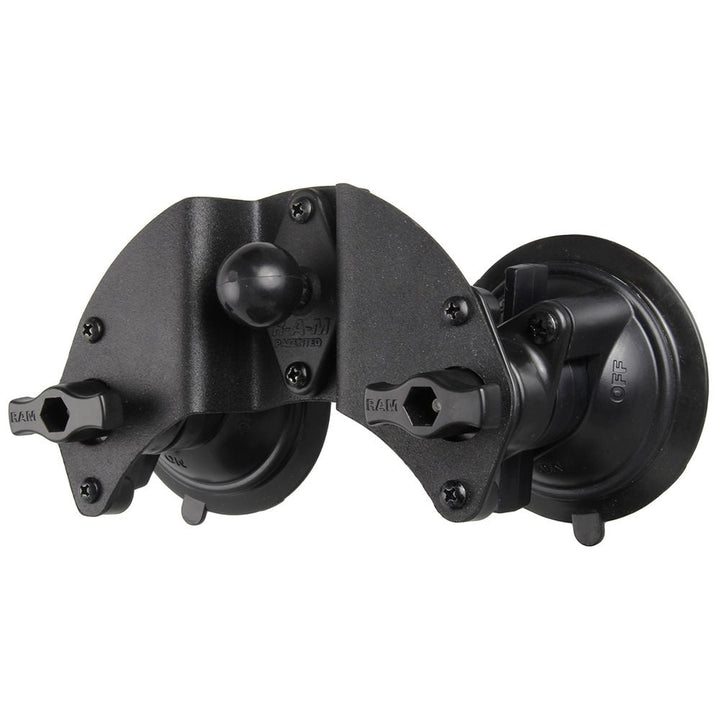 RAM Mount Dual Articulating Suction Cup Base w/1" Ball Base [RAM-B-189B-PIV1U] - Houseboatparts.com